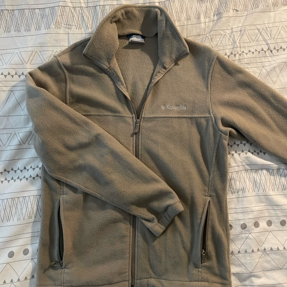 Columbia Beige Full-Zip Fleece Jacket